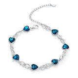Heart Jewelry SCB163 Sterling Silver 925 Chain Bracelet Women Wedding