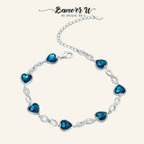 Heart Jewelry SCB163 Sterling Silver 925 Chain Bracelet Women Wedding