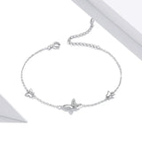925 Silver Butterfly Chain Bracelet for Women SCB197