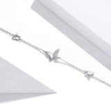 925 Silver Butterfly Chain Bracelet for Women SCB197