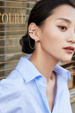 925 Silver Natural Fresh Pearl Chain Ear Clip for Women Earrings