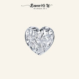 925 Sterling Silver Heart Stud Earrings Rock Texture Punk Jewelry