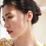 925 Sterling Silver Square Rock Texture Stud Earrings For Women