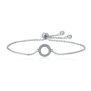 925 Silver Glittering Circle Chain Bracelet for Women SCB030