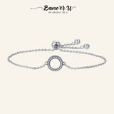 925 Silver Glittering Circle Chain Bracelet for Women SCB030