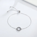 925 Silver Glittering Circle Chain Bracelet for Women SCB030