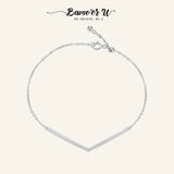 Geometric Silver Bracelet with Clear CZ for Women
