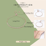 925 Sterling Silver Dazzling Strand Bracelet Women Jewelry