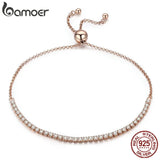 925 Sterling Silver Dazzling Strand Bracelet Women Jewelry