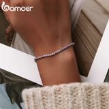 925 Sterling Silver Dazzling Strand Bracelet Women Jewelry