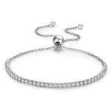925 Sterling Silver Dazzling Strand Bracelet Women Jewelry
