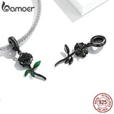 925 Sterling Silver Rose Pendant for Women Bracelet Bangle Dainty Flower Charm