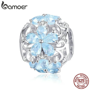 Winter Collection 925 Sterling Silver Snowflake CZ Charms for Bracelets