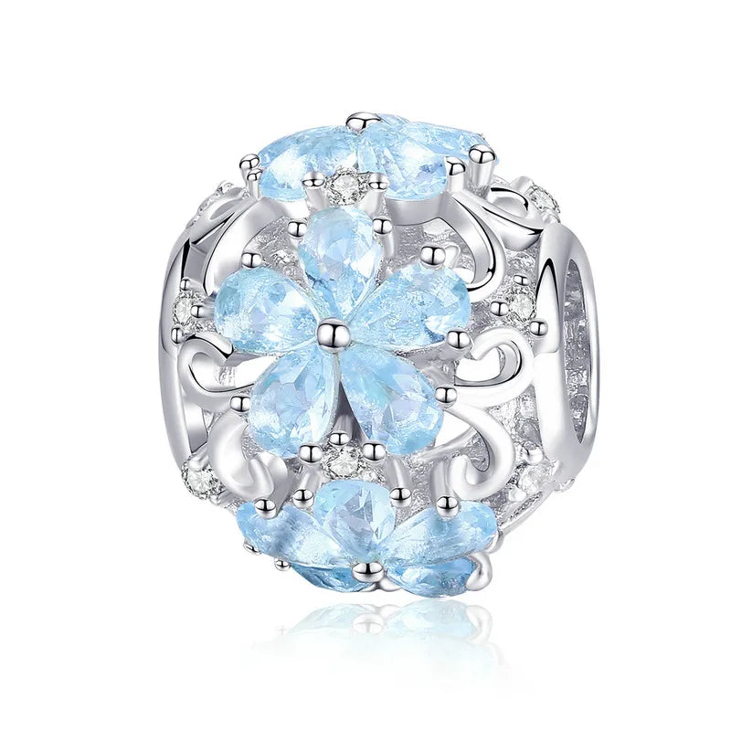 Winter Collection 925 Sterling Silver Snowflake CZ Charms for Bracelets
