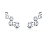 925 Silver Geometric Zircon Earrings Engagement Party Gift