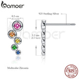 925 Silver Geometric Zircon Earrings Engagement Party Gift