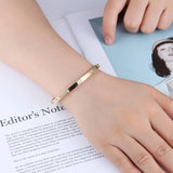 Cubic Zircon Bracelet Stainless Steel Women Wedding Party Jewelry