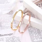 Cubic Zircon Bracelet Stainless Steel Women Wedding Party Jewelry