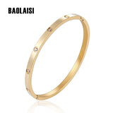 Cubic Zircon Bracelet Stainless Steel Women Wedding Party Jewelry