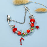 Christmas Pendant Bracelet with Tree Beads Charm - Christmas Jewelry Gift