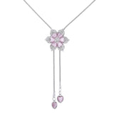 Romantic Flower Tassel Sweater Chain Necklace for Women