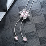 Romantic Flower Tassel Sweater Chain Necklace for Women