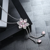 Romantic Flower Tassel Sweater Chain Necklace for Women