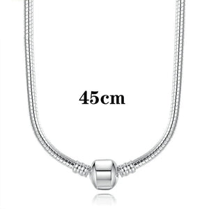 45CM Silver Charm Necklace Snake Chain Pendant Necklaces For Women DIY Jewelry G