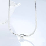 45CM Silver Charm Necklace Snake Chain Pendant Necklaces For Women DIY Jewelry G