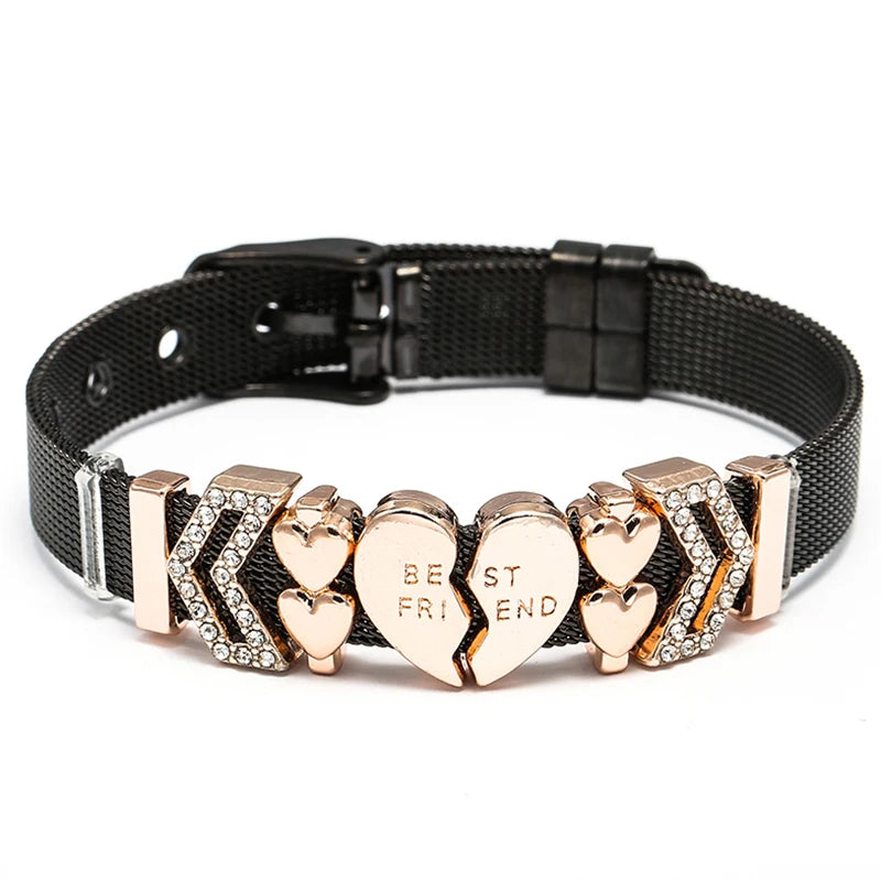 Heart to Heart Stainless Steel Beads Bracelets