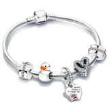 Crystal Heart Charm Bracelet Glass Beads Party Jewelry Gift