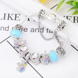 Unicorn Charm Bracelet Silver Cartoon Beads Fine Bracelets & Bangles
