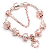 Vintage Silver Plated Crystal Charm Bracelet - Women's Fine Jewelry Gift