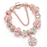 Vintage Silver Plated Crystal Charm Bracelet - Women's Fine Jewelry Gift