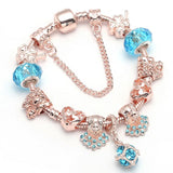 Vintage Silver Plated Crystal Charm Bracelet - Women's Fine Jewelry Gift