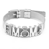 Endless LOVE MOM Slide Charm Mesh Bracelets Set Child Keeper Bangles