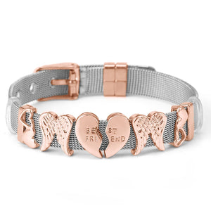 Endless LOVE MOM Slide Charm Mesh Bracelets Set Child Keeper Bangles
