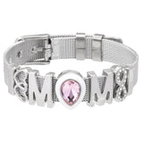 Endless LOVE MOM Slide Charm Mesh Bracelets Set Child Keeper Bangles