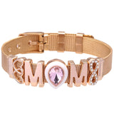 Endless LOVE MOM Slide Charm Mesh Bracelets Set Child Keeper Bangles