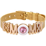 Endless LOVE MOM Slide Charm Mesh Bracelets Set Child Keeper Bangles