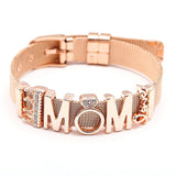Endless LOVE MOM Slide Charm Mesh Bracelets Set Child Keeper Bangles