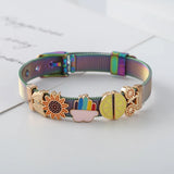 Lemon Bicycle Slide Beads Stainless Steel Bracelet