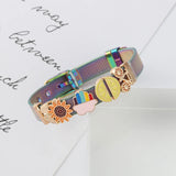 Lemon Bicycle Slide Beads Stainless Steel Bracelet