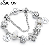 Crystal Flower Dangles Charm Bracelet Plant Beads Bracelet