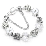 Crystal Flower Dangles Charm Bracelet Plant Beads Bracelet
