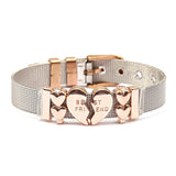 Colorful Stainless Steel Mesh Bracelet with Slide Charms