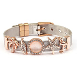 Colorful Stainless Steel Mesh Bracelet with Slide Charms