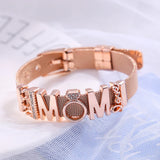 LOVE MOM Bracelet Set with Charms Beads Stainless Steel Bangles