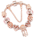 Rose Forever Love Charm Bracelets & Bangle For Women Christmas Jewelry Gift