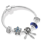 Silver Plated Charm Bracelet with Fox & Aircraft Beads Pendant